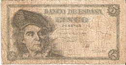 BILLETE DE ESPAÑA DE 5 PTAS DEL 1948 SERIE E CALIDAD RC (BANKNOTE) - 5 Pesetas