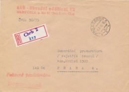I8963 - Czechoslovakia (1975) 350 02 Cheb 2 (provisional R-label); Sender: National Security Corps - District Department - Police - Gendarmerie