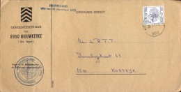 Omslag Enveloppe Gemeente - 8950 - Nieuwkerke - 1977 - Enveloppes