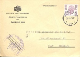 Omslag Enveloppe Gemeente - 8658 - Dadizele - 1976 - Enveloppes