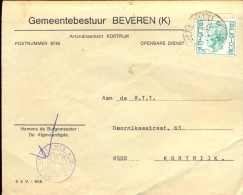 Omslag Enveloppe Gemeente - 8749 - Beveren - Kortrijk - - Briefe