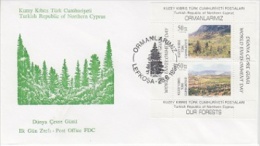 Northern Cyprus 1996 Our Forests M/s FDC (F2525) - Cartas & Documentos