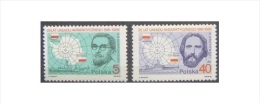 ANTARCTICA ANTARCTIQUE ANTARKTIS POLAR EXPLORERS  ARCTOWSKI  DOBROWOLSKI MAPS POLAND POLEN POLOGNE 1986 MNH MI 3033 3034 - Explorateurs & Célébrités Polaires