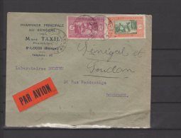 Sénégal - N° 100 Et  112 Obli/sur Lettre Par Avion Pour Bordeaux - 1933 - Covers & Documents