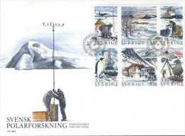 POLAR RESEARCH POLARFORSCHUNG RECHERCHE POLAIRE ARKTICA ANTARKTICA SWEDEN SUEDE SCHWEDEN 1989 FDC MI 1553 - 155 - Bases Antarctiques