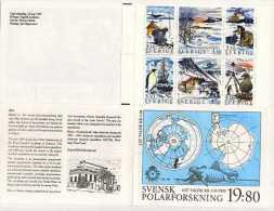 POLAR RESEARCH POLARFORSCHUNG ARKTICA ANTARKTICA SWEDEN SUEDE SCHWEDEN 1989  1353 -1358 BOOKLET MNH Map Maps Carte Karte - Bases Antarctiques