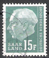 Saarland1957 MiNr.415 O Gest..Bundespräsident Theodor Heuss (1655 ) - Gebruikt