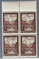 AUSTRIA AUTRICHE AUSTRIAN 1947  AEREA SOLO 3 Scellini IN QUARTINA MNH** - Autres & Non Classés