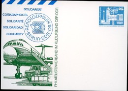 DDR PP17 C2/003 Privat-Postkarte FLUGZEUG SOZPHILEX Berlin 1980  NGK 4,00 € - Cartoline Private - Nuovi