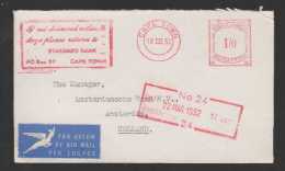 South Africa 1952 Advertising Meter Cover STANDARD BANK Cape Town To Amsterdam - Lettres & Documents