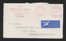 South Africa 1955 Advertising Meter Airmail Cover STANDARD BANK Maitland To Netherlands - Briefe U. Dokumente