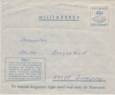 SWEDISH MILITARY PREPAID COVER WITH REURN STAMP ON BACK COUVERTURE PREPAYE MILITAIRE - SWEDEN SUEDE SCHWEDEN 1960 - Militares