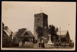 OLD PHOTOCARD - LLANELLY -- OLD PARISH CHURCH ( Watch The Plane At The Right ) - Caernarvonshire