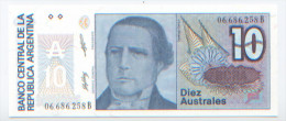 Billet De Banque, Banknote, Biglietto Di Banca, Bankbiljet, Argentine Argentina, 10 Diez Australes, Santiago Derqui NEUF - Argentina