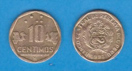 PERU  10  CENTIMOS  1.995  LATON  KM#305.1    MBC/VF       DL-11.068 - Perú