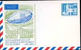 DDR PP17 C2/010a Privat-Postkarte VOGTLANDFAHRT ZEPPELIN Reichenbach 1980  NGK 4,00 € - Cartes Postales Privées - Neuves