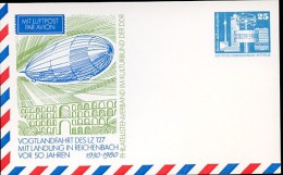 DDR PP17 C2/010a Privat-Postkarte VOGTLANDFAHRT ZEPPELIN Reichenbach 1980  NGK 4,00 € - Private Postcards - Mint
