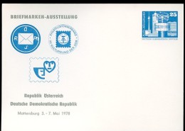 DDR PP17 D1/002a Privat-Postkarte AUSSTELLUNG DDR-ÖSTERREICH Mattersburg 1978 NGK 4,00 € - Private Postcards - Mint