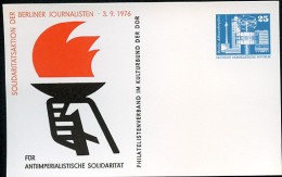 DDR PP17 D2/002 Privat-Postkarte SOLIDARITÄTSAKTION JOURNALISTEN Berlin 1976  NGK 4,00 € - Cartoline Private - Nuovi