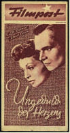 "Filmpost" "Ungeduld Des Herzens" Mit Lilli Palmer , Albert Lieven -  Filmprogramm Nr. 133 Von Ca. 1947 - Other & Unclassified