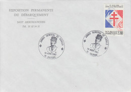 Enveloppe   FRANCE   Oblitération    ANNEE    Général   DE   GAULLE    BAYEUX    1990 - De Gaulle (Generaal)