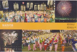 AKJP Japan Postcards Naruto - Awa Odori - Fireworks - Lotus - Peony - Hibiscus Hamabo - Gorgon Plant - Train - Shikoku - Sammlungen & Sammellose