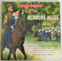 Livre Disque Vinyle 45T BLANCHE NEIGE Conte Grimm  - 45 Tours Philips E1E 9148 - Children