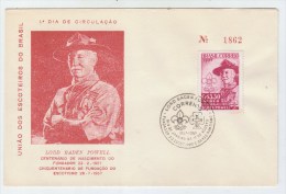 Brazil BOY SCOUTS FIRST DAY COVER FDC 1957 - Storia Postale
