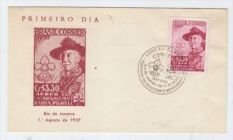 Brazil BOY SCOUTS FIRST DAY COVER FDC 1957 - Covers & Documents