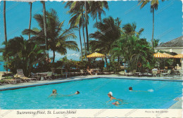 St.LUCIA, Swimming Pool, St. Lucian Hotel,  Nice Stamp,  Vintage Old Postcard - Santa Lucia