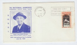 USA BOY SCOUTS 7TH NATIONAL JAMBOREE IDAHO LADY BADEN-POWELL FIRST DAY COVER 1969 - Brieven En Documenten