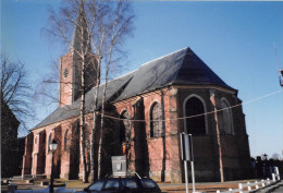 80.  FRIVILLE-ESCARBOTIN.  CARTE PHOTO.  L'EGLISE SAINT-HUBERT.  GROS PLAN.    EXEMPLAIRE UNIQUE. - Friville Escarbotin