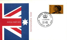 AUSTRALIA  FDC ROYAL VISIT 5 CENTS STAMP QEII DATED 10-04-1970 NEWCASTLE NSW CTO SG? READ DESCRIPTION !! - Lettres & Documents