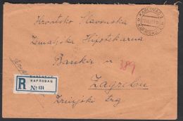 Yugoslavia 1923, Registered Cover Karlovac To Zagreb W./postmark Karlovac - Covers & Documents