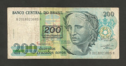 BRAZIL - BANCO CENTRAL Do BRASIL - 50 / 200 CRUZADOS NOVOS / CRUZEIROS ( With OVERPRINT) - Brazilië