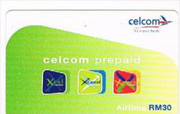MALESIA (MALAYSIA) - CELCOM (GSM RECHARGE) - RM 30 GREEN   - USED °  -  RIF. 8824 - Malasia