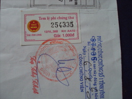 Vietnam Viet Nam ID Copy With Vinh Long 1000d Revenue Stamp 2003 - Vietnam