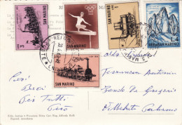 SAN MARINO  /   ITALIA  -  Card _ Cartolina  -  Lire 1 + 2 + 3 + 4 + 5 - Brieven En Documenten