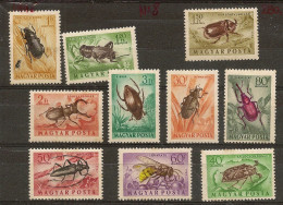 HUNGARY 1954 Insects - Unused Stamps