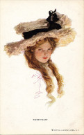 HARRISON FISHER, WOMAN WITH LACE HAT, SWEETHEART, NM Cond. PC, Mailed In Envelope , No 194, R&N - Fisher, Harrison