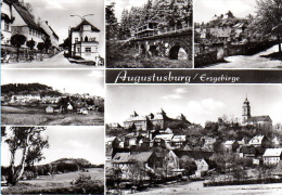 Augustusburg - S/w Mehrbildkarte 8  Großbildkarte - Augustusburg