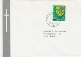 7171- CADRO TOWN COAT OF ARMS, STAMP ON COVER, 1980, SWITZERLAND - Covers & Documents