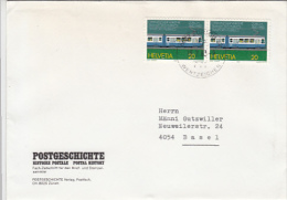 7244- TRAM, TRAMWAY, STAMPS ON COVER, 1983, SWITZERLAND - Tram