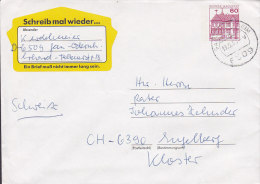 Germany Bundesrepublik Postal Stationery Ganzsache 60 Pf Schloss Rheydt GAU - ODERNHEIM 1980 ENGELBERG Kloster Schweiz - Umschläge - Gebraucht