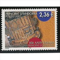 ANDORRA FRANCESA 2003 - 10 ANIVERSARIO DE LA CONSTITUCION - YVERT 577 - Unused Stamps