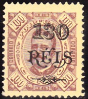 CONGO - 1902-  D. Carlos I, Com Sobretaxa.   130 R. S/ 100 R.    D. 11 3/4 X 12   Pap. Porcelana  * MH   MUNDIFIL  Nº 37 - Portugiesisch-Kongo