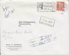 Denmark PAUL C. MANDIX, Slogan "Dæmp Radioen" Lower The Radio KØBENHAVN 1957 Cover Brief - Briefe U. Dokumente