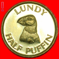 * 40TH ANNIVERSARY 1925 OF COINAGE LUNDY  1/2 PUFFIN 1965 GILDED UNC! VERY RARE! LOW START!  NO RESERVE! - Sonstige & Ohne Zuordnung