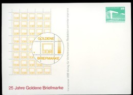 DDR PP18 B1/004a Privat-Postkarte GOLDENE BRIEFMARKE Berlin 1988  NGK 3,00 € - Private Postcards - Mint