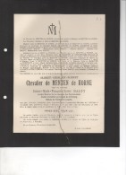 Albert De Menten De Horne Veuf Malou Chambre Représentants Conseiller Provincial Limburg ° St Trond 1848+1920 Melveren - Esquela